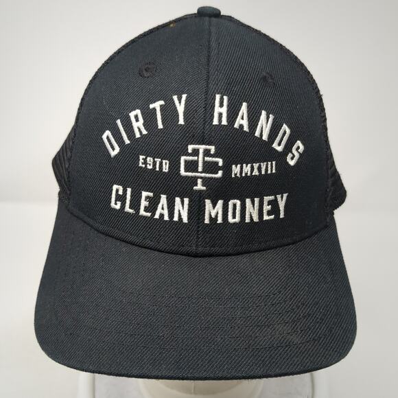 Dirty Hands Clean Money Snapback Trucker Hat Black One Size Mesh Back Troll Co. - Picture 2 of 10